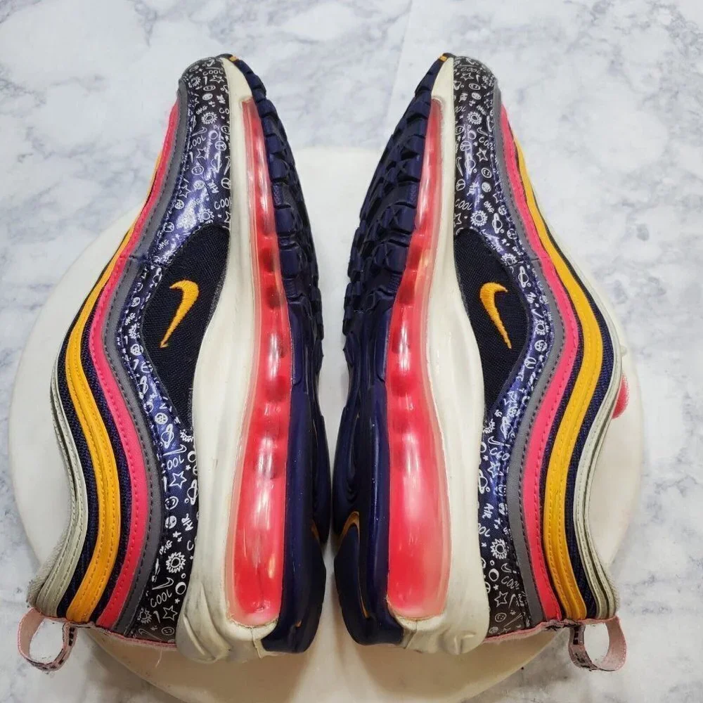 NIKE‎ Air Max 97 GS Sneakers 7Y Orange Pink Purple CI9929-500 School Sporty 2018